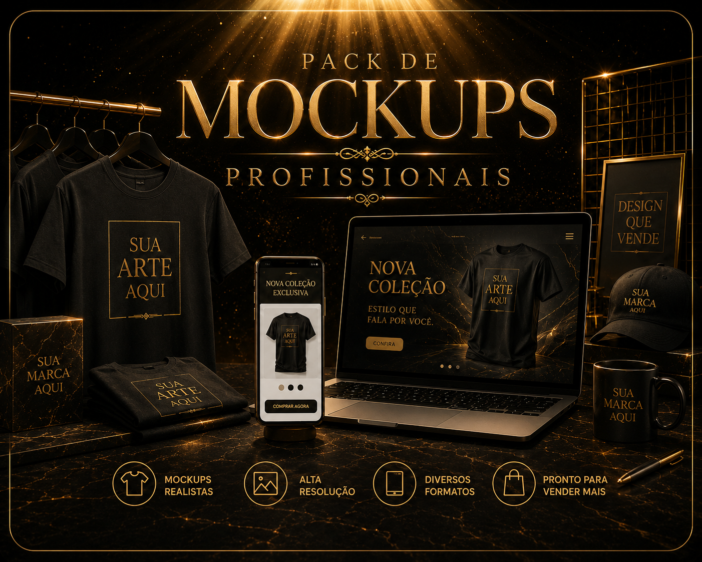 Pack de Mockups Profissionais para Camisetas